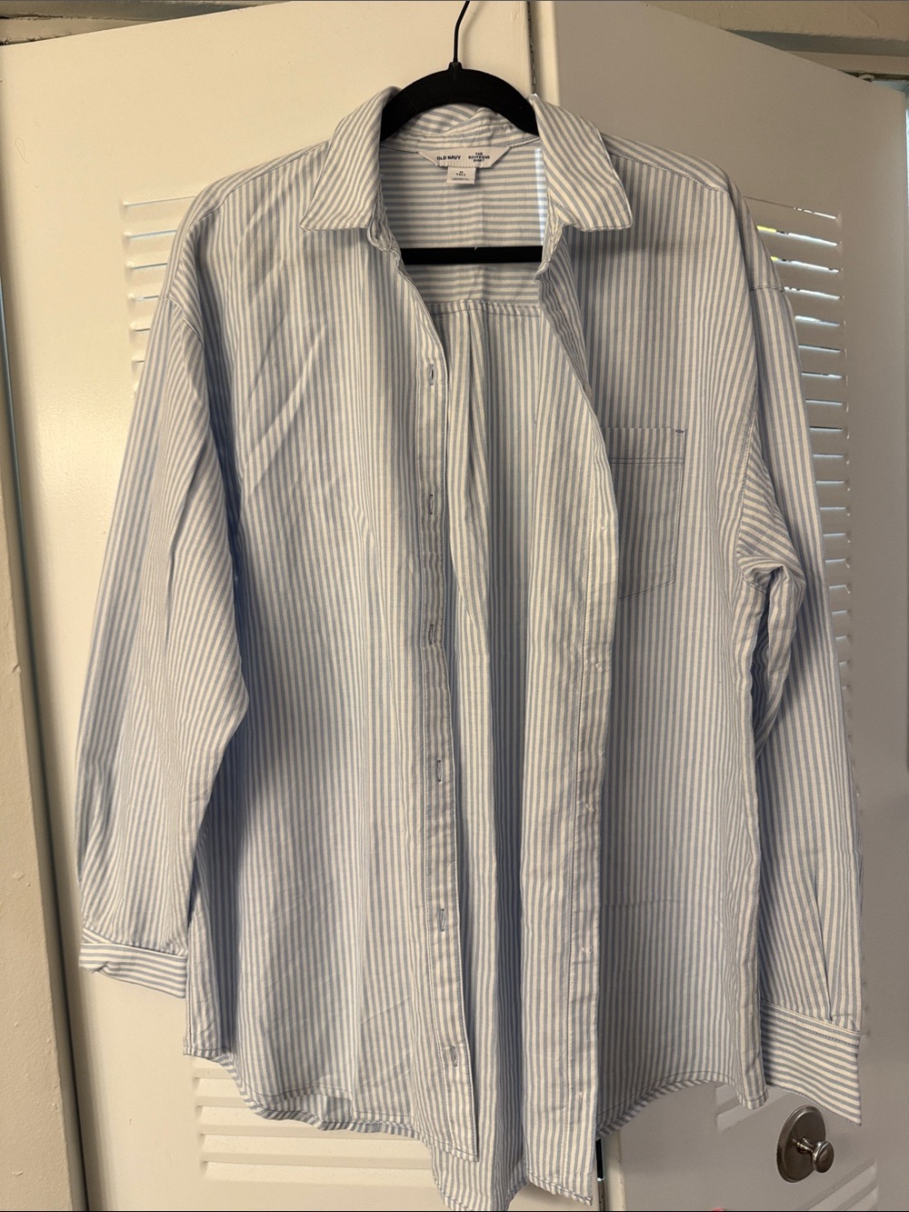 Old navy Light Blue and White Vertical Stripe Men's Shirt